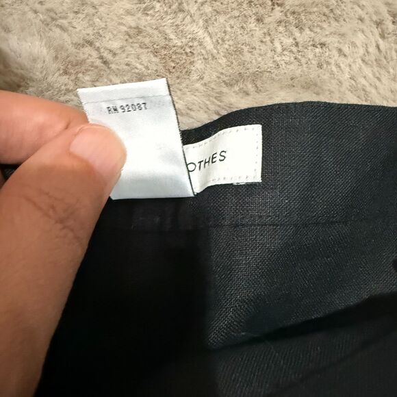 Real Clothes Black‎ 100% Irish Linen Pants Women's 14 Classic Nature Minimalist - Picture 5 of 10